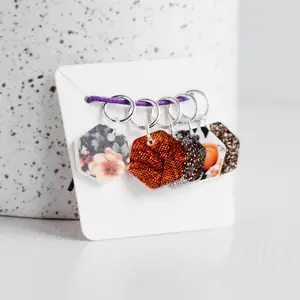 Set of 5 Hexagon Stitch Markers - Harvest