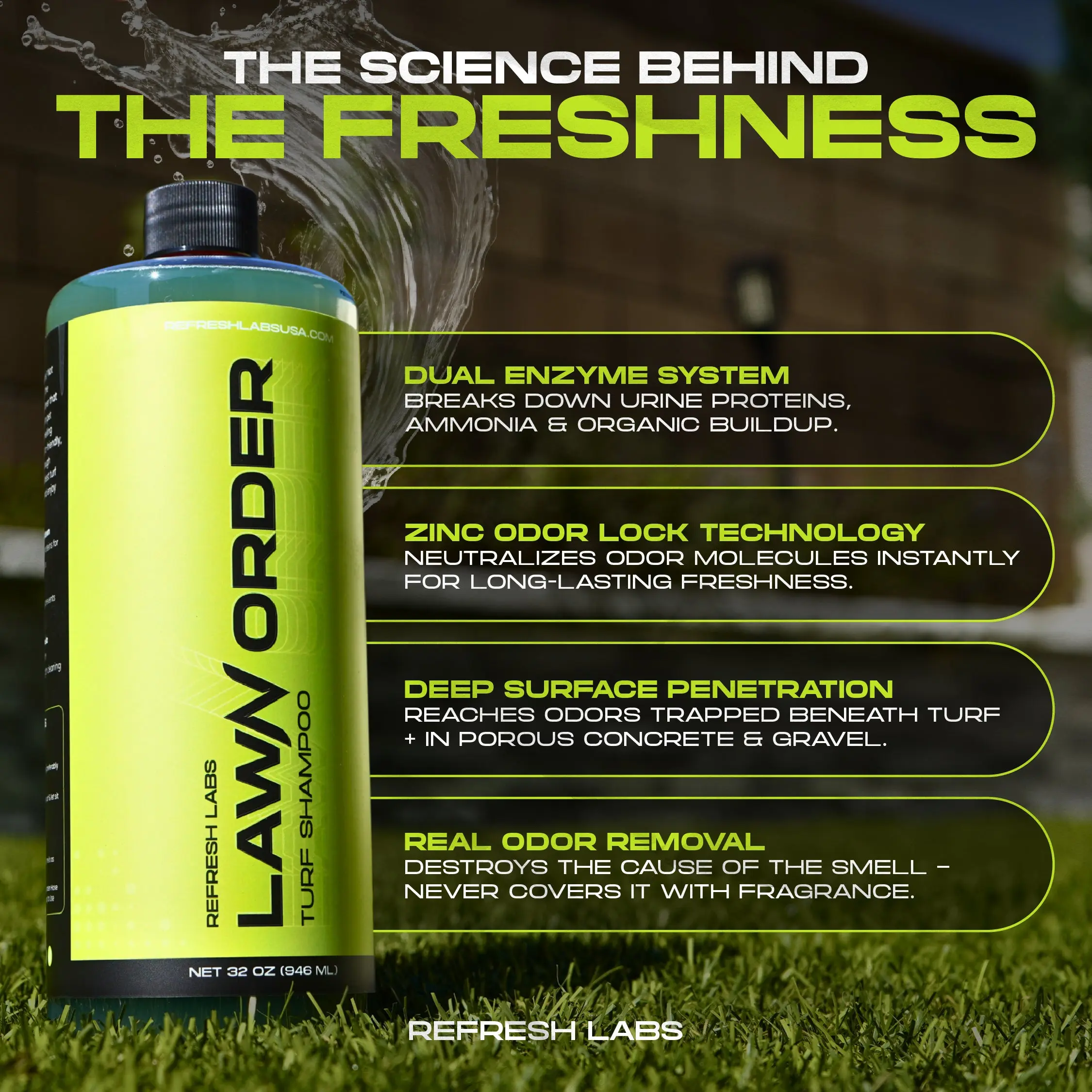 LawN Order Enzyme Based Outdoor & Turf Cleaner & Deodorizer with