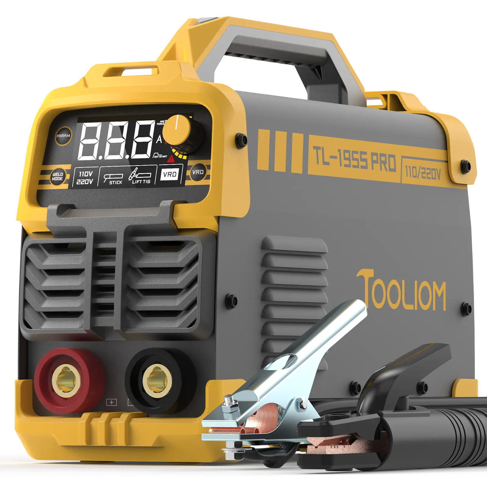 TOOLIOM 195A Stick Welder 110/220V Dual Voltage Lift TIG Welder LCD Display IGBT Inverter, Hot Start/Arc Force Adjustable VRD Optional Welding Machine