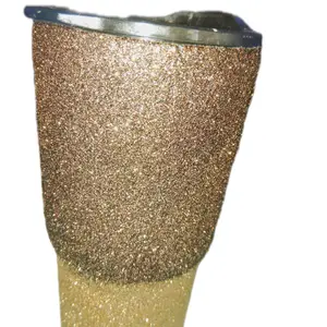 Glitter IDouble Insulated Tumbler - Gold Glitter Design, Metallic Finish, Ideal for Drinking, Ideal for Special Occasions - Drinkware, Flasks