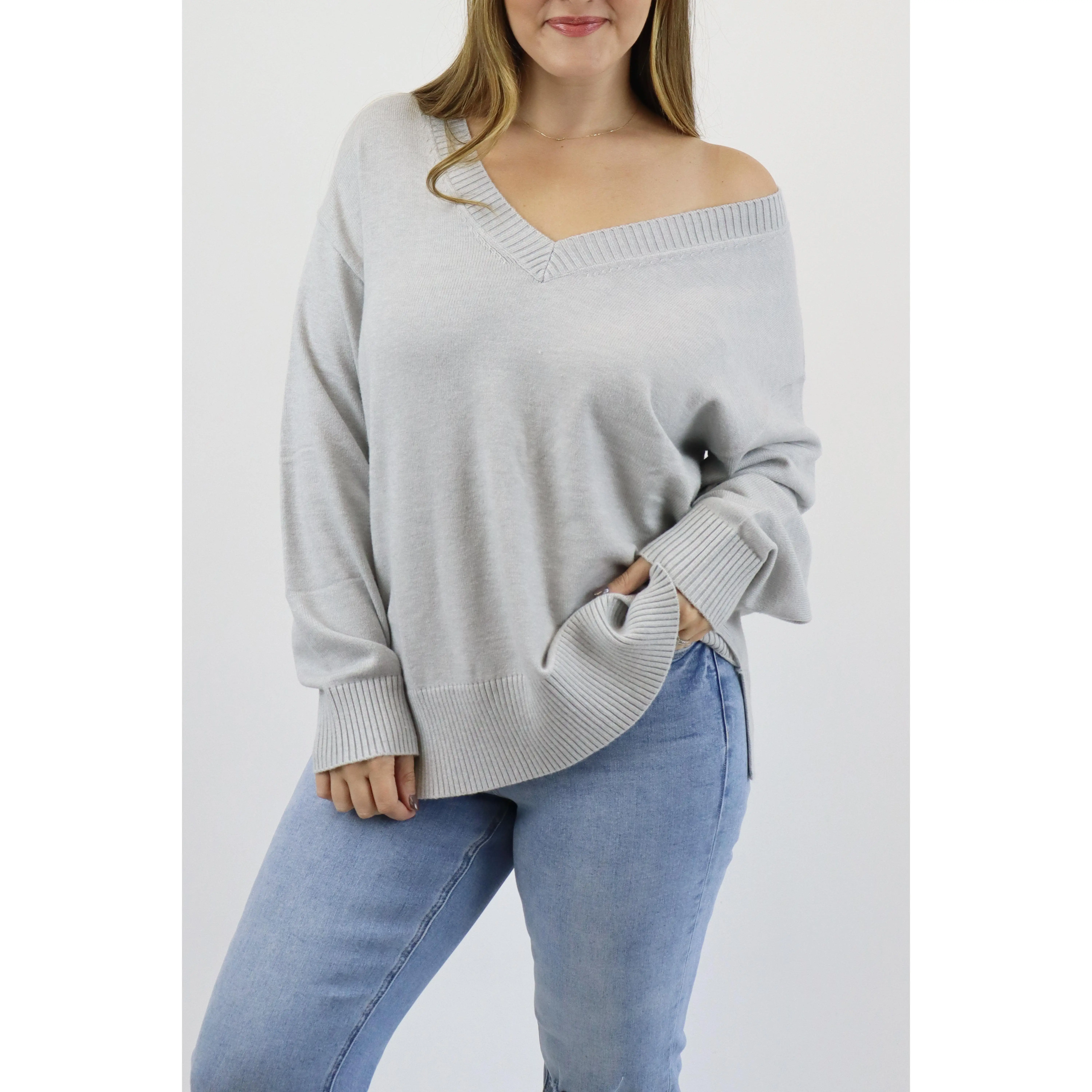 Oversized V Neck Sweater