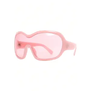 1pc Oversized Wraparound Face Mask + Y2K Full Frame Glasses | Personalized Sunscreen Set! Perfect for Summer Beach Vacation, Outdoor Trips, Travel & Music Fests – Trendy Y2K Fashion Essential!