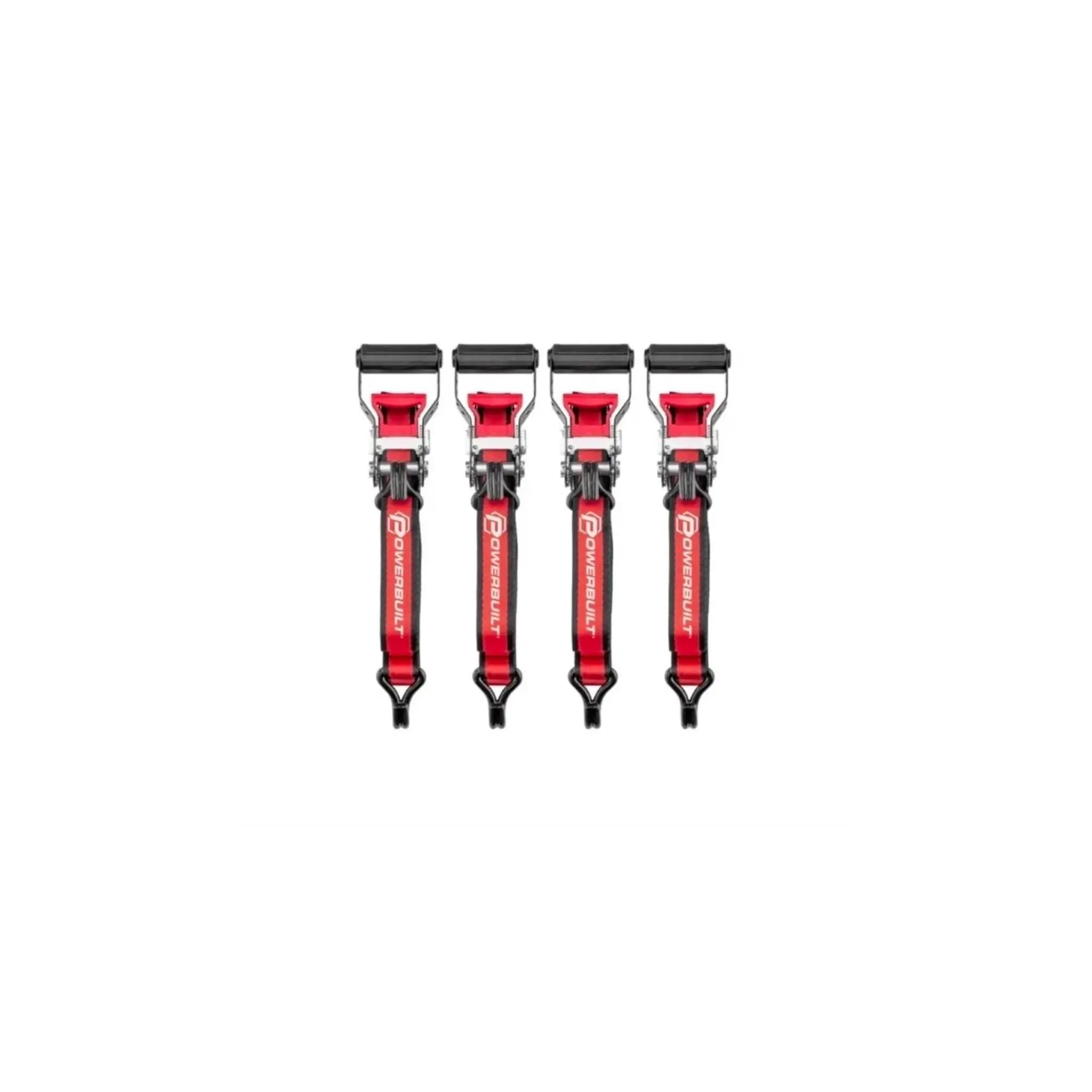 Powerbuilt Heavy-Duty Ratchet Tie-Down Straps 4-Pack – 1.5” x 16’ | 3,300 lb Break Strength