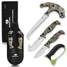 #blackfriday MOSSY OAK Field Dressing Kit, 4-Pack Knife Set with Sheath, Gut-Hook Skinner, Caping Knife, Wood/Bone Saw, Knife Sharpener, for Deer , Camping, Perfect Hunting Gifts for Men