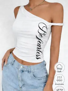 Elegant Women's Sleeveless Top, Irregular Design, Print, Slimming Waistline, Soft Comfortable Breathable Fabric, Perfect for Casual Daily Wear, Outdoor Activities, Summer