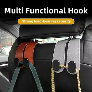 Soft Car Headrest Hooks Hanger for Bag Seat Back Organizer Holder Clips Auto Fastener Hooks Car Storage Hook Backseat Hanging Organizer Mobile Phone Holder