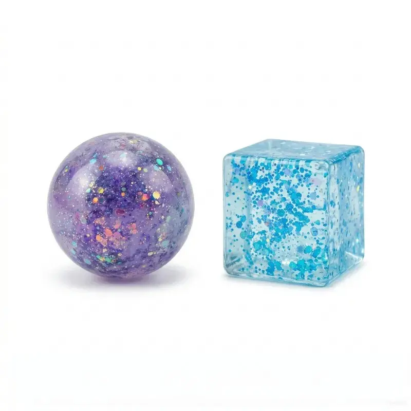 2-Piece Aurora Malt Party Favors Fidget Ice Cubes, 1 Random-Colored Circle + 1 Random-Colored Square, Realistic Tofu Cube Design, , Stress Relief Party Gift, Squishies, Fidgets, Sensory Stuff tiktokshopspringglowup, Fidgets Squishies