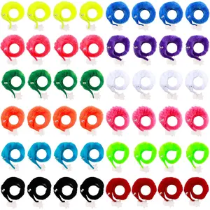 48 Pcs Magic Twisty Wiggly Fuzzy Worms on a String Magic Worm Toys for Kids Cat Party Favors 12Colors
