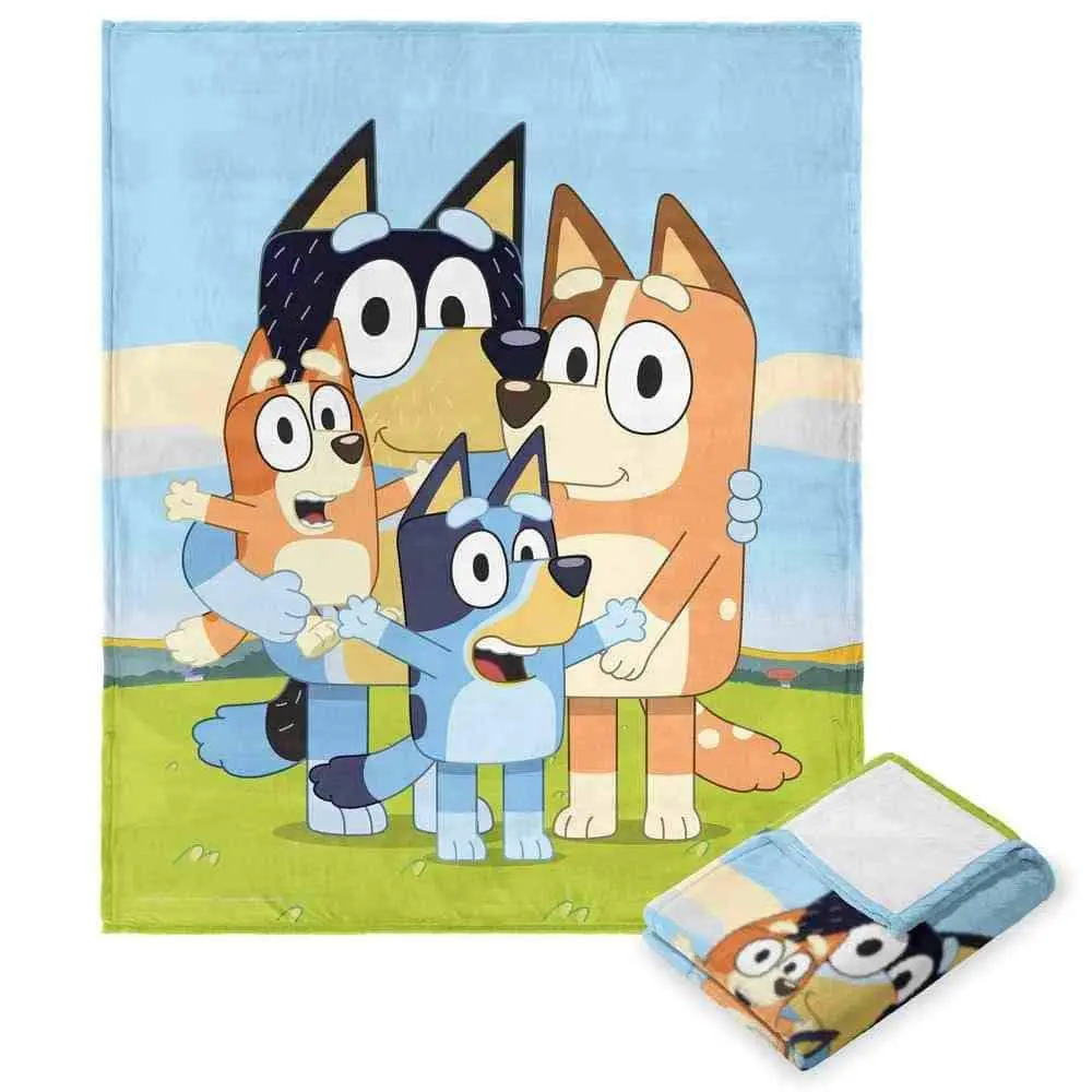 The Northwest Group Bluey Heeler Family Silk Touch Throw Blanket, 50x60 in, Soft Kids' Throw for Sofa, Bed, Holiday Gifts