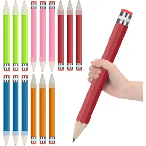 15 count  Pencils for Prop 13.4 Inch  Giant Pencil with Cap Big Funny Novelty  for  School Classroom Party  Supplies Teachers Students Gifts, 5 Colors