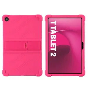 AuraGadget Shockproof Silicone Case for T-Mobile Revvl Tab 2 10.1in Tablet, Kid-Friendly Drop-Proof Cover with Built-In Kickstand for Protection