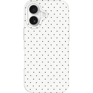 Hython for iPhone 17 Case Cute Polka Dot Aesthetic Design Simple Cover 6.3", Thin Slim Anti-Scratch Soft TPU Bumper Shockproof Rubber Protective Phone Cases for Women Girls Girly Boys, White