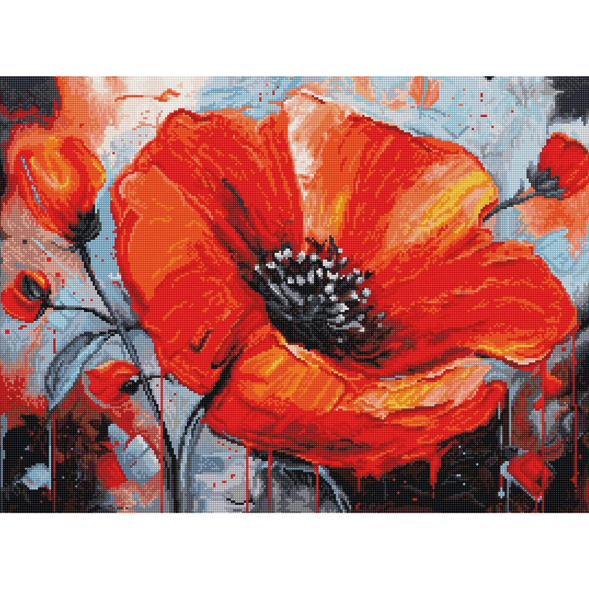 The Passion of Poppies Counted Cross-Stitch Kit by Luca-S B7045L