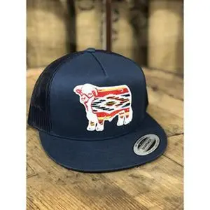 Lazy J Ranch Wear Unisex Navy & Navy 4" Serape Bull Cap Hat