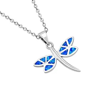 Butterfly Dragonfly Necklace Pendant for Women Girls 925 Sterling Silver, Daily Wear, Approx. 0.7"