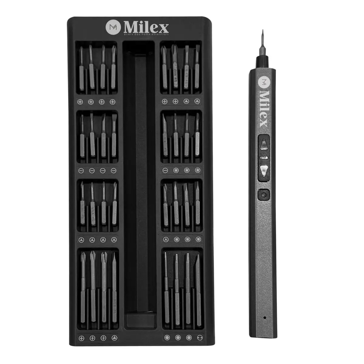 Milex 66 in 1 Electric Screwdriver Set, Precision Screwdriver Set, Magnetic Electric Screwdriver Kit with Invisible Tool Box, Cordless Rechargeable, Mini Power Screwdriver for Phone, Laptop, Glasses, Watch Repair, Men Gadgets, Small Electronics Tool Kit