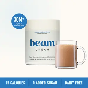 Beam Dream Viral Nighttime Hot Cocoa, 20 servings/bag, Chocolate Chip Cookie, 30M+ Nights of Improved Sleep with Melatonin, L-Theanine, & Magnesium, No Added Sugar