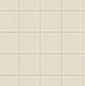 4169-27607 Auberge Ivory Plaid Wallpaper