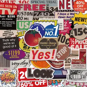 Pop Art Sticker, Funny Stickers, 50pcs/set Creative Decorative Sticker, DIY Decals for Water Bottle, Laptop, Phone Case, Scrapbooking, Journal Making