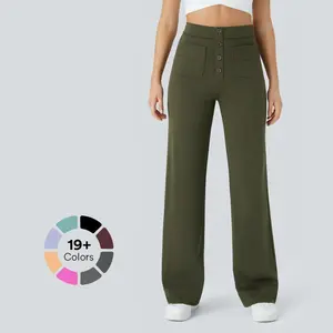 Halara DayStretch High Waisted Pockets Straight Leg Casual Pants