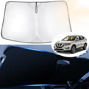 Canvcle Windshield Sun Shade for 2014-2020 Nissan Rogue (NOT for Rogue Sport) Foldable Window Sun Visor Protector Blocks 99% UV Rays Keeps Car Cooler Custom Fit 240T Reflective Polyester