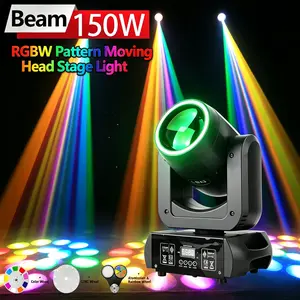 DMX Lighting 150W Auto Mode LED DJ Light Steel Moving Head Light Display for KTV Bar Club Halloween, Christmas Festival Party Pattern Beam Light Sound Control Rotating Event Stage Light