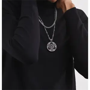 Celtic Triangle Knot Necklace Talisman Pendant Stainless Steel