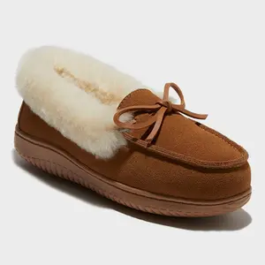 dluxe by dearfoams Women's Shearling Moc Fur Casing Slippers