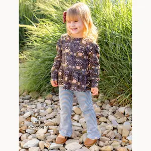 Autumn Fields Floral Puff Sleeve Peplum