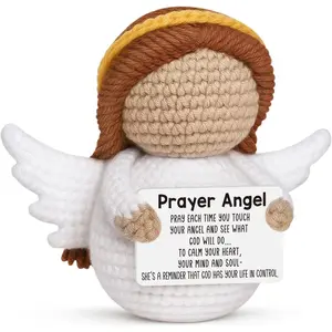Religious Gifts for Women, Crochet Praying Angel Doll,  Grief Baptism First Communion Sympathy Remembrance Encouragement Present for Christian Birthday Christmas Easter  Decor