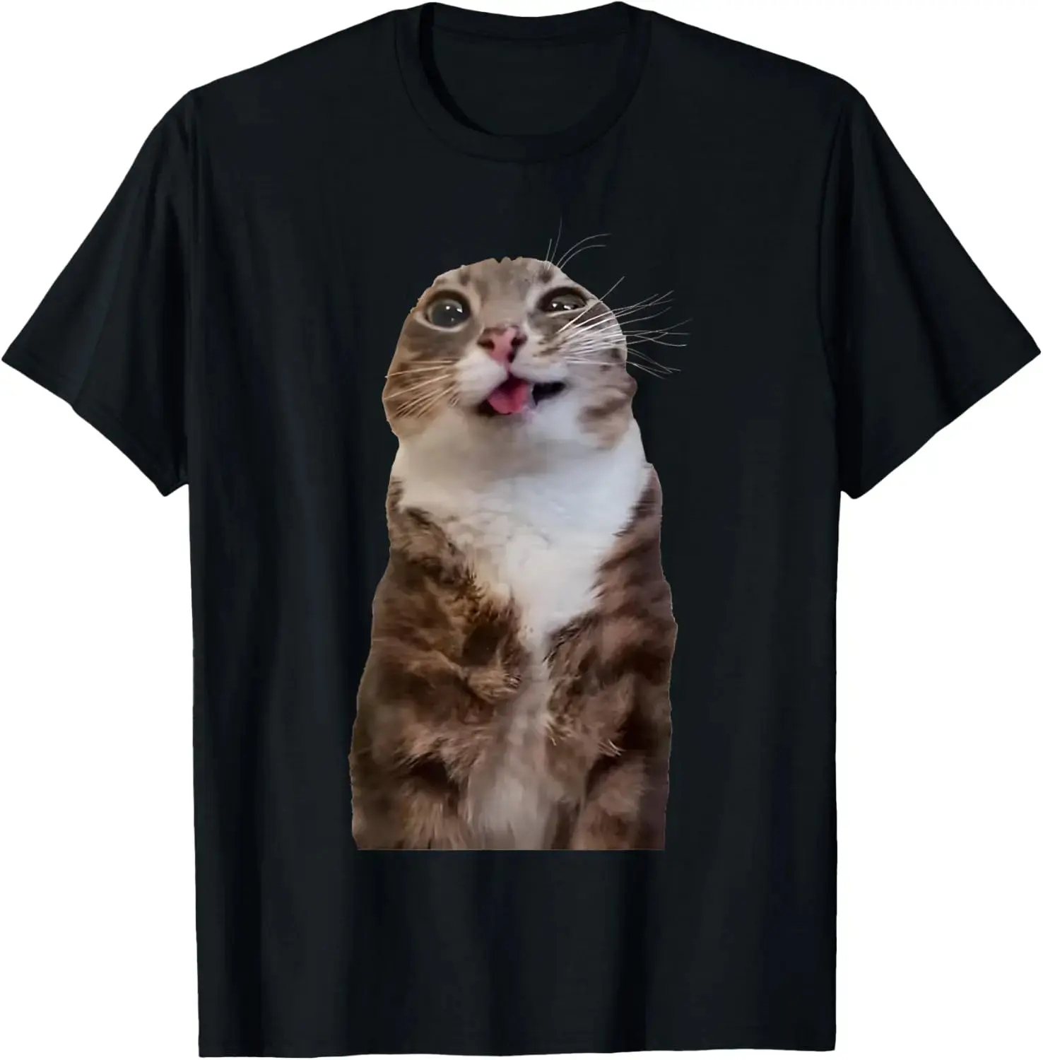 Funny Rigby Cat Viral Meme Graphic T-Shirt Soft Cotton Unisex Casual Streetwear Tee For Men Women