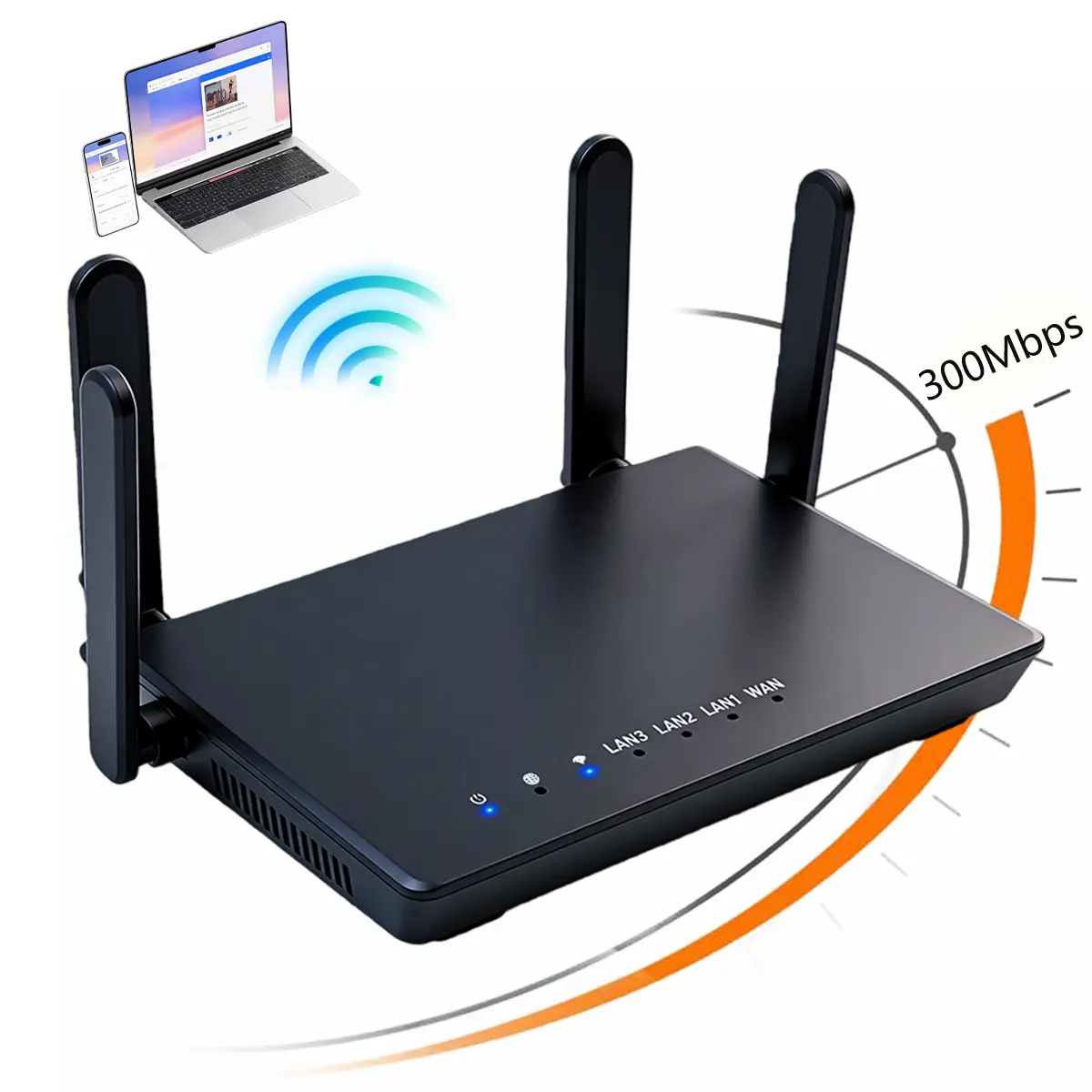 WiFi Router with 4-Antenna,Wireless Internet Router for Homes with ...