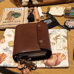 Vintage Brown M5 Leather Tri-Fold Journal – Handcrafted Refillable Travel Notebook