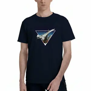 NEWNAVY Men's Printed T-Shirt |Supersonic Jet Blue Triangle| Breathable Cotton Summer Top | Ideal Gift For Men