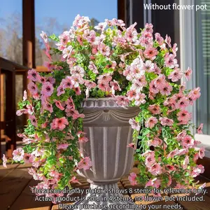 2/4pcs Outdoor Artificial Hydrangea Vines with UV-Resistant Fake Violet Decorative Flowers, Perfect for Hanging Baskets, Garden Porch Decorations, and Indoor Home Décor - Ideal for Weddings & Festivals, All-Season Durable Plastic Flowers