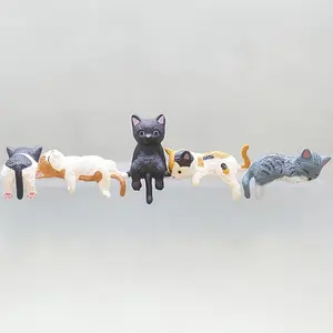 5pcs Cute Cat Car & Desktop Decoration - Suitable for Table Edge, Computer Screen, Car Console - Cute Figurine Room Ornaments Pvc Collectible Statue Resin Animal Sculptures mannequin head