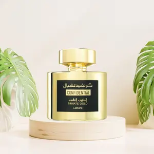 Lattafa Perfumes Confidential Private Gold for Unisex Eau de Parfum Spray, 3.4 Ounce Fragrance Extrait Fragrance Edp
