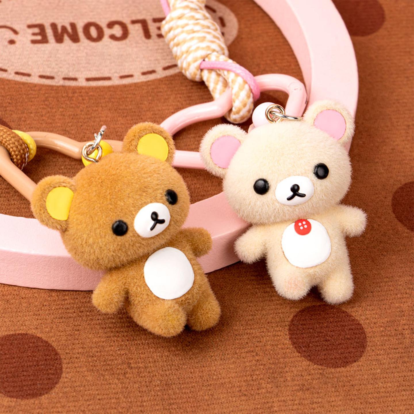 MINISO x Rilakkuma Everyday Series Heart Lock Keychain - Kawaii Aesthetic Knot Rope Charm Collectible, Bag Pendant, Bag Key Accessory, Keychain Accessory for Gifting, Bag Pendant Keychain，Back To School