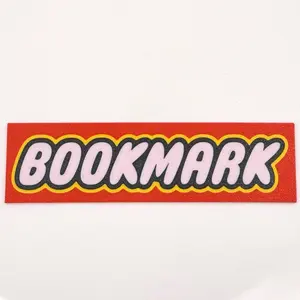 Bookmark Brick Brand Bubble Letters Red and Yellow 3D Printed Page Saver for Easy Book Marking