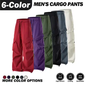 Men's Cargo Pants, High Elastic Waterproof Cool Fabric, Multi-Pocket Design, Street Fashion Versatile Style