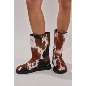 AZALEA WANG MARLEIGH COW FLAT BOOTIE