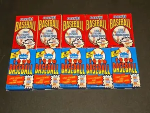 Lot Of 10 Baseball Card Packs Fleer 90/91 Lot Of 145 Cards