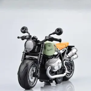 Alloy simulation motorcycle (1 set), inertia return toy car, simulation model motorcycle ornament, mini alloy toy racing car, suitable gift for children