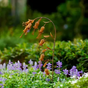 Elegant Lily of the Valley Metal Garden Stake, Floral Lawn Ornament with Bell-Like Chime, Heavy-Duty Iron, Outdoor Yard, Patio Decoration, Metal Wind Chimes