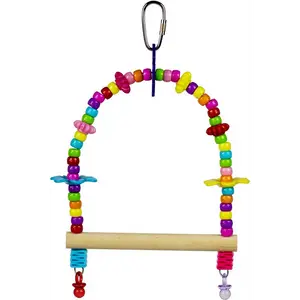 Super Bird Creations - Colorful Bead Swing: Small - Perch for Pet Birds