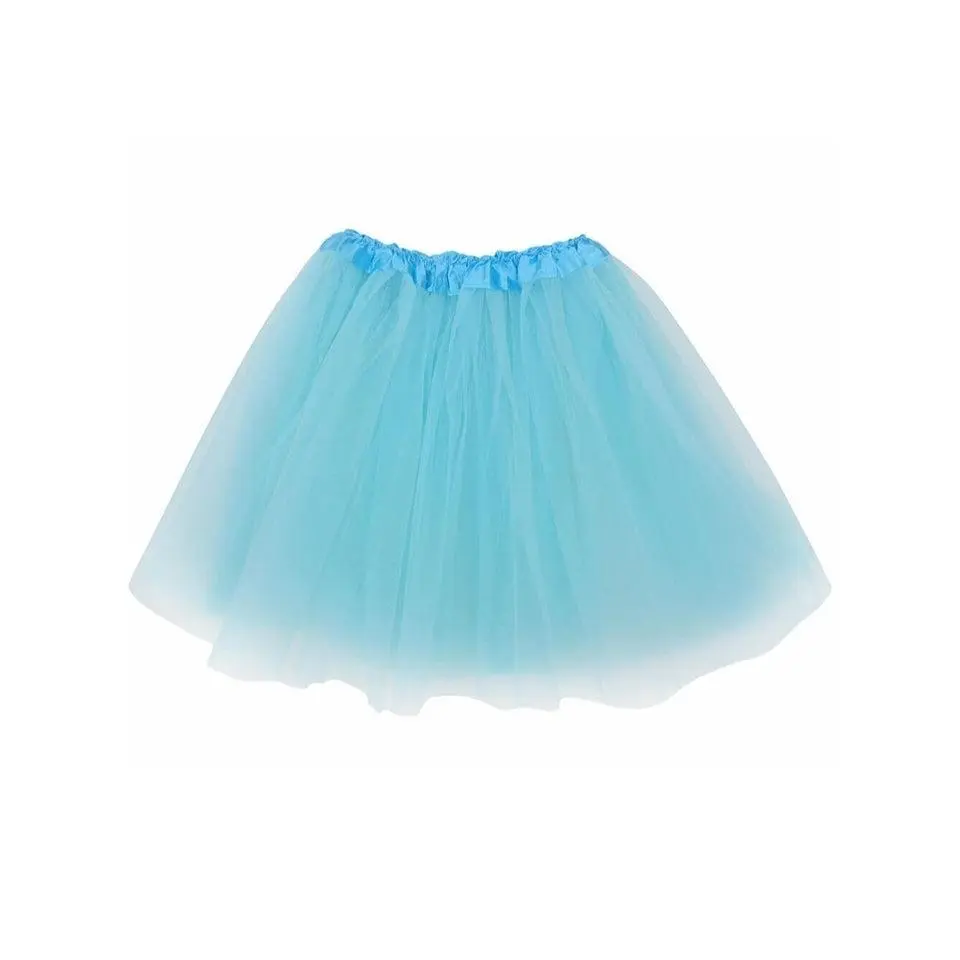 Aqua Blue Tutu Skirt for Girls – 3-Layer Tulle Ballet, Dance, and Dress-Up Costume Skirt