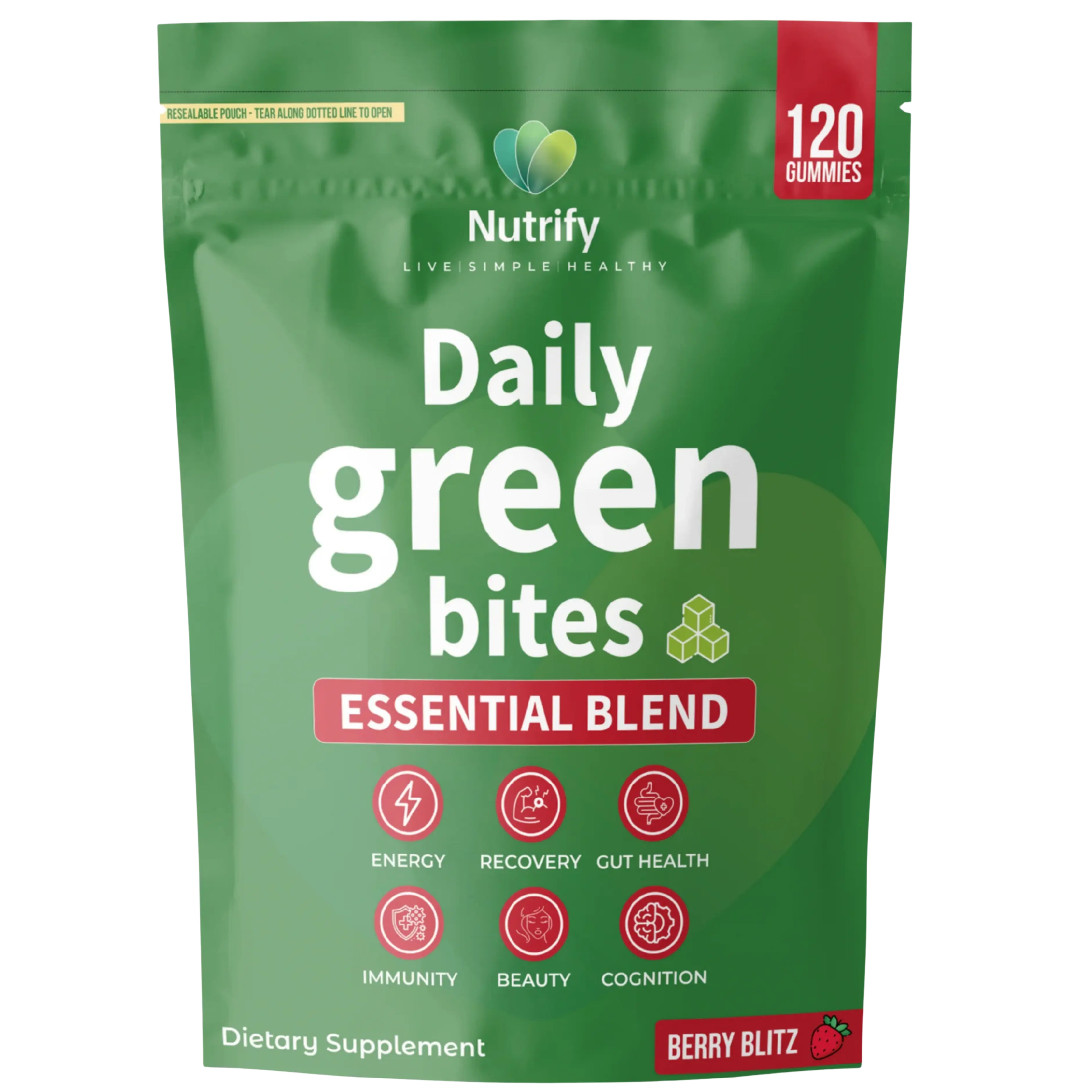 Nutrify Daily Green Bites – Gut Health, Energy, Beauty & Immunity in One Bite | 50+ Superfoods