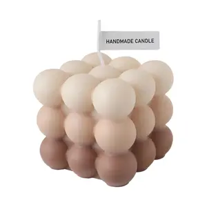 Handmade Bubble Candle - 2.3" × 2.3" Aesthetic Gradual Color Decor for Cute Room or Preppy Aesthetic, Teen Girls' Room Decor, TikTok Aesthetic Candles for Gifts
