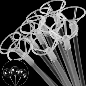 12  Bubble Balloon Support - Wide Nozzle for Balancing Balloons, Clear Design, Ideal for Balloon Balancing