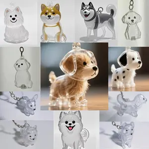Dog Hair Keepsake Keychain, Transparent Capsule Pendant with Cute Puppy Design, Pet Memorial Gift for Dog Lovers, Holiday Gift Ideas